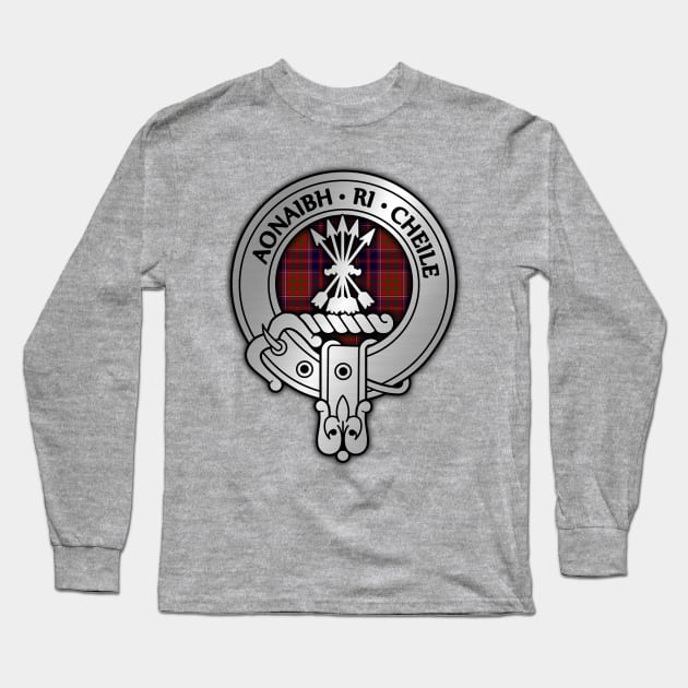 Clan Cameron Crest & Lochiel Tartan Long Sleeve T-Shirt by Taylor'd Designs